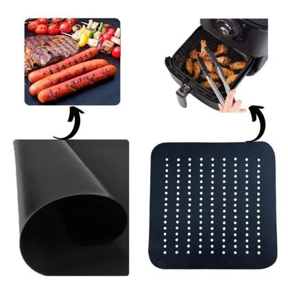 Imagem de Kit Teflon Air Fryer: 2 Mantas Reutilizáveis 26x26cm