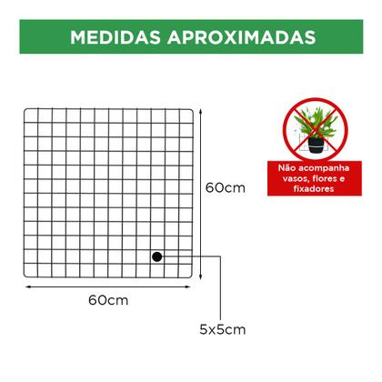 Imagem de Kit Tela Aramada 60x60 Preto para Jardim Vertical Horta Suspensa