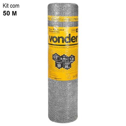 Imagem de Kit Tela de Arame Galvanizado para Viveiro 1,00 m de Largura Fio 26 50 m - VONDER