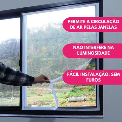 Imagem de Kit Tela Protetora Mosqueteiro Para Janela Rede Adesiva Contra Pernilongo Mosquito Inseto