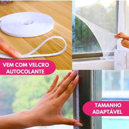 Imagem de Kit Tela Protetora Mosqueteiro Para Janela Rede Adesiva Contra Pernilongo Mosquito Inseto