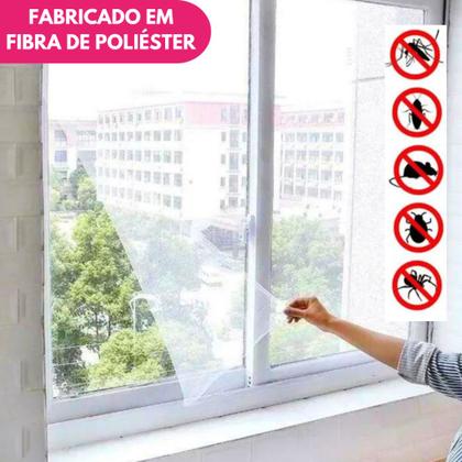 Imagem de Kit Tela Protetora Mosqueteiro Para Janela Rede Adesiva Contra Pernilongo Mosquito Inseto