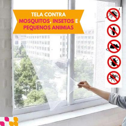 Imagem de Kit Tela Protetora Mosquiteiro Janela 1,50Cm Adaptável Contra Pernilongo Mosquito Inseto Mosqueteiro