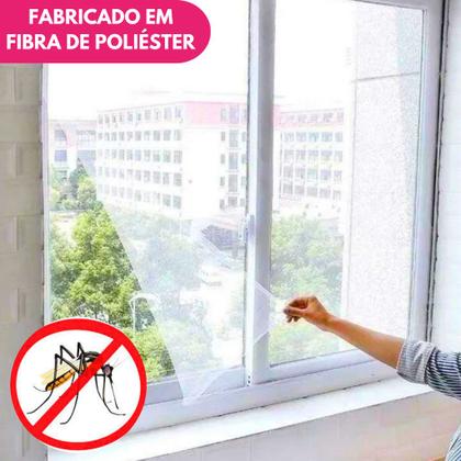 Imagem de Kit Tela Protetora Mosquiteiro Janela 1,50Cm Adaptável Contra Pernilongo Mosquito Inseto Mosqueteiro