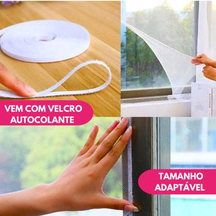 Imagem de Kit Tela Protetora Mosquiteiro Janela 1,50Cm Adaptável Contra Pernilongo Mosquito Inseto Mosqueteiro