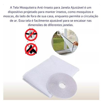 Imagem de Kit Tela Rede Mosquiteira Janela Anti inseto Mosquito 130x150cm 4 unidades