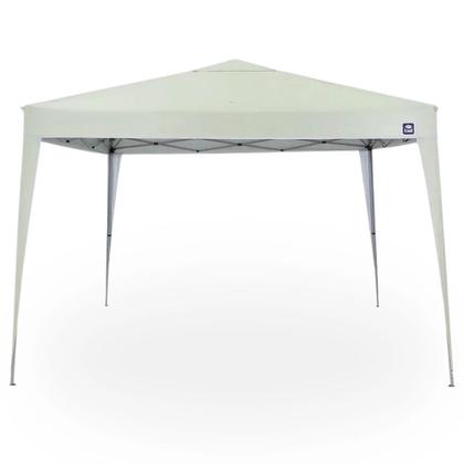 Imagem de Kit Tenda Articulada Sanfonada Bege 3x3m Gazebo Dobravel + 4 Paredes Laterais na Cor Azul