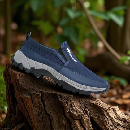 Imagem de Kit Tênis Adventure Masculino Solado Antiderrapante Calce Facil Slip-On Sapatilha Leve e Respirável