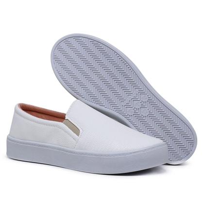 Imagem de Kit Tênis Casual Feminino Macio Legítimo Slip On Iate + Relógio Touch Digital