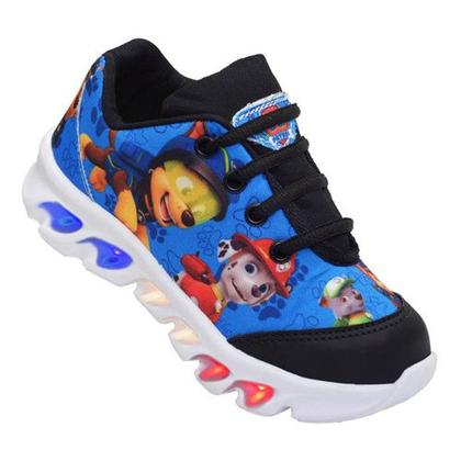 Imagem de Kit Tênis de Led Infantil Masculino Patrulha Canina + Chinelo