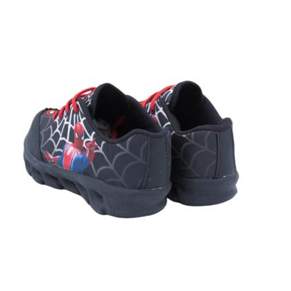 Imagem de Kit Tênis de Led Infantil Menino Aranha Menino + Chinelo + Camisa