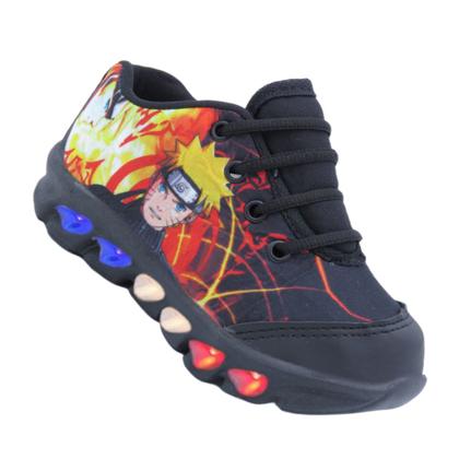 Imagem de Kit Tênis De Led Infantil Menino Masculino Naruto + Camisa