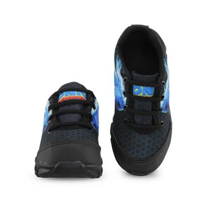 Imagem de Kit Tênis De Led Infantil Menino Masculino Sonic Preto + Mochila