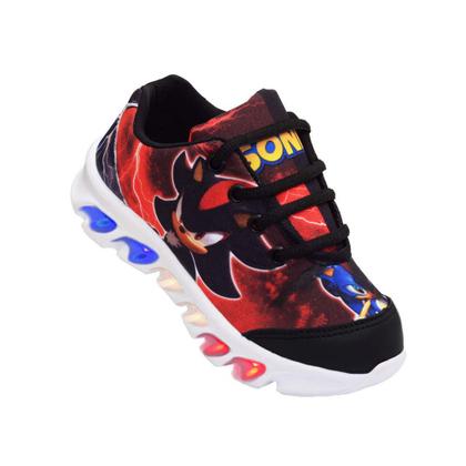 Imagem de Kit Tênis De Led Infantil Menino Masculino Sonic Shadow + Chinelo