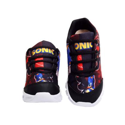 Imagem de Kit Tênis De Led Infantil Menino Masculino Sonic Shadow + Chinelo