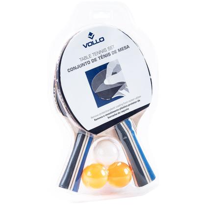 Imagem de Kit Tênis de Mesa 2 Raquetes + 3 Bolas 2 Estrelas Vollo