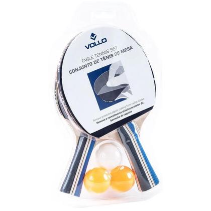 Imagem de Kit Tênis de Mesa Ping Pong 2 Raquetes e 3 Bolas Vollo VT710