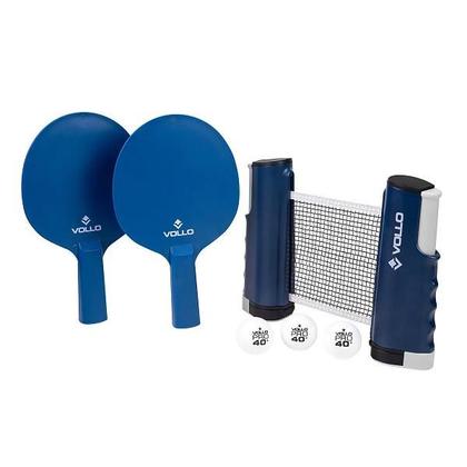 Imagem de Kit Tênis de Mesa Ping Pong Vollo 6 Peças 2 Raquetes 3 Bolas e 1 Rede Retrátil Ref. VT810-R