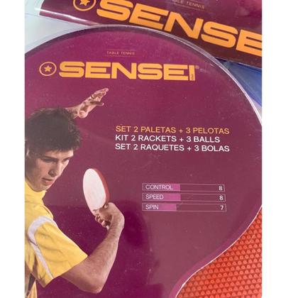Imagem de Kit Tênis De Mesa Set 2 Raquetes E 3 Bolas Sensei Star