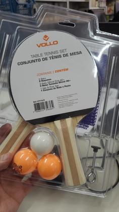 Imagem de Kit Tênis De Mesa Vollo Ping Pong 2 Raquete 3 Bolas Original