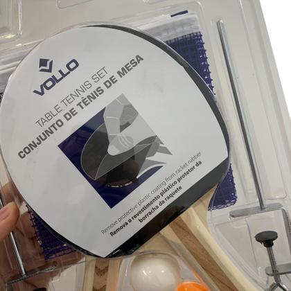 Imagem de Kit Tênis de Mesa VT710-R Vollo C/ 2 Raquetes 3 Bolas e Rede