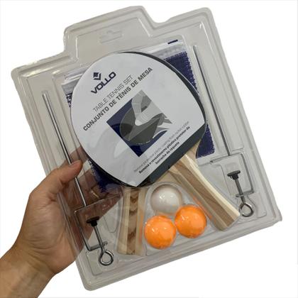 Imagem de Kit Tênis de Mesa VT710-R Vollo C/ 2 Raquetes 3 Bolas e Rede