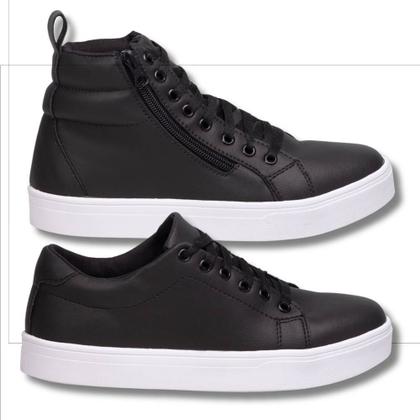 Imagem de Kit Tênis Feminino Preto + Tênis Feminino Cano Longo Preto