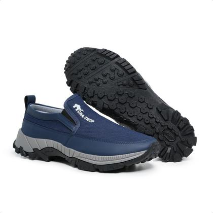 Imagem de Kit Tênis Sapatilha Masculino Casual Trilha Impermeável Calce Fácil Mais Palminha Gel