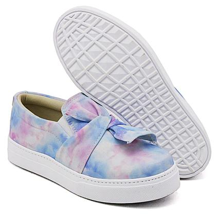 Imagem de Kit Tenis Slip On Estampado Amanda Block com Detalhe em Laço e Carteira