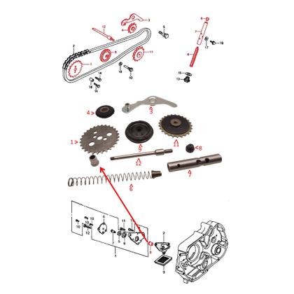 Imagem de Kit Tensor Corrente Comando Braço Moto Biz 100 Pop 100