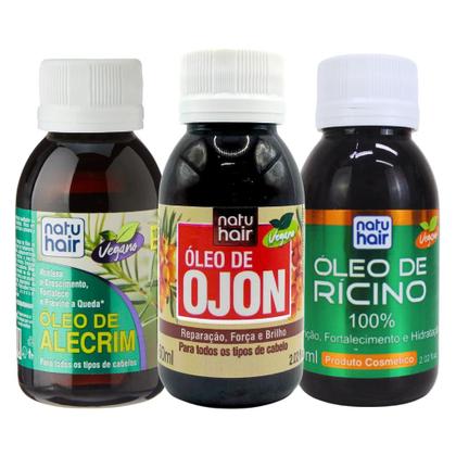 Imagem de Kit Terapia Capilar Óleo de Rícino Ojon Alecrim Natuhair 60ml