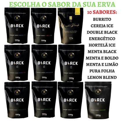 Imagem de Kit Tereré Black Erva Mate 500g + Copo Alumínio Térmico ROSA + Bomba Clássica Preta-Acompanha Scoop