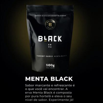 Imagem de Kit Tereré Black Erva Mate 500g + Copo Alumínio Térmico ROSA + Bomba Clássica Preta-Acompanha Scoop
