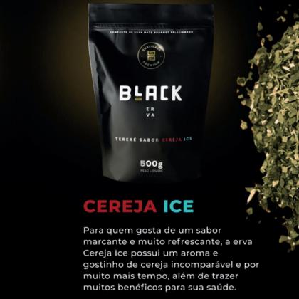 Imagem de Kit Tereré Black Erva Mate 500g + Copo de Alumínio Térmico Preto + Bomba Clássica Cromada