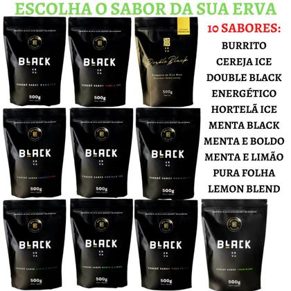 Imagem de Kit Tereré Black Erva Mate 500g + Copo de Alumínio Térmico Preto + Bomba Clássica Cromada