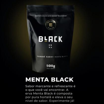 Imagem de Kit Tereré Black Erva Mate Copo quadrado Inox Preto Bomba Mola Externa Preta de Inox + Escovinha