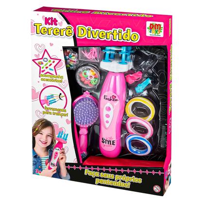 Imagem de Kit Tererê Infantil Meninas Fazer Tranças Miçangas Penteados Cabelo Dm Toys