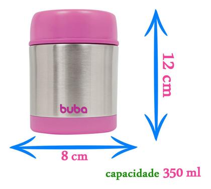 Imagem de Kit Térmico Inoxidável Garrafa C/ Canudo + Pote Rosa