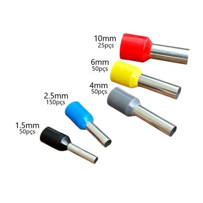 Imagem de Kit Terminais Elétricos Ilhós Tubular Fios 1.5 À 10mm 325pçs