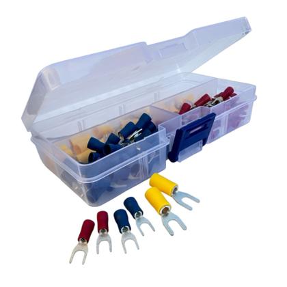 Imagem de Kit Terminais Garfo Forquilha Pré-isolado Elétrica C/ 100pçs