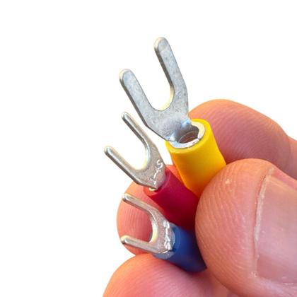 Imagem de Kit Terminais Garfo Forquilha Pré-isolado Elétrica C/ 100pçs