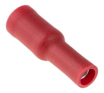Imagem de Kit Terminal Bala Fêmea E Macho Pré Isolado Vermelho 25Pares
