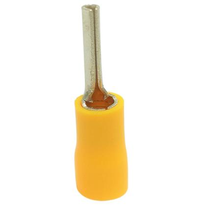 Imagem de Kit Terminal Conector Elétrico Tubular Tipo Pino Agulha Pré Isolado Amarelo 4mm à 6mm Pacote Com 40 Peças