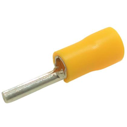 Imagem de Kit Terminal Conector Elétrico Tubular Tipo Pino Agulha Pré Isolado Amarelo 4mm à 6mm Pacote Com 40 Peças