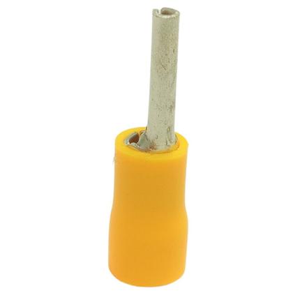 Imagem de Kit Terminal Conector Elétrico Tubular Tipo Pino Agulha Pré Isolado Amarelo 4mm à 6mm Pacote Com 40 Peças