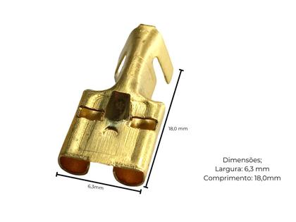 Imagem de Kit Terminal Encaixe Femea 6,3mm e Capas Isolantes com Trava