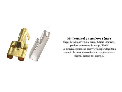 Imagem de Kit Terminal Encaixe Femea 6,3mm e Capas Isolantes com Trava