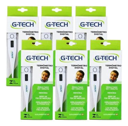 Imagem de Kit Termômetro Digital TH1027 Branco 6 Unidades G-Tech