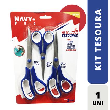 Imagem de Kit Tesoura Com 3 Navy+ Pro