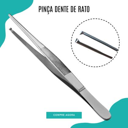 Imagem de Kit Tesoura Iris Pele Artificial Pinça